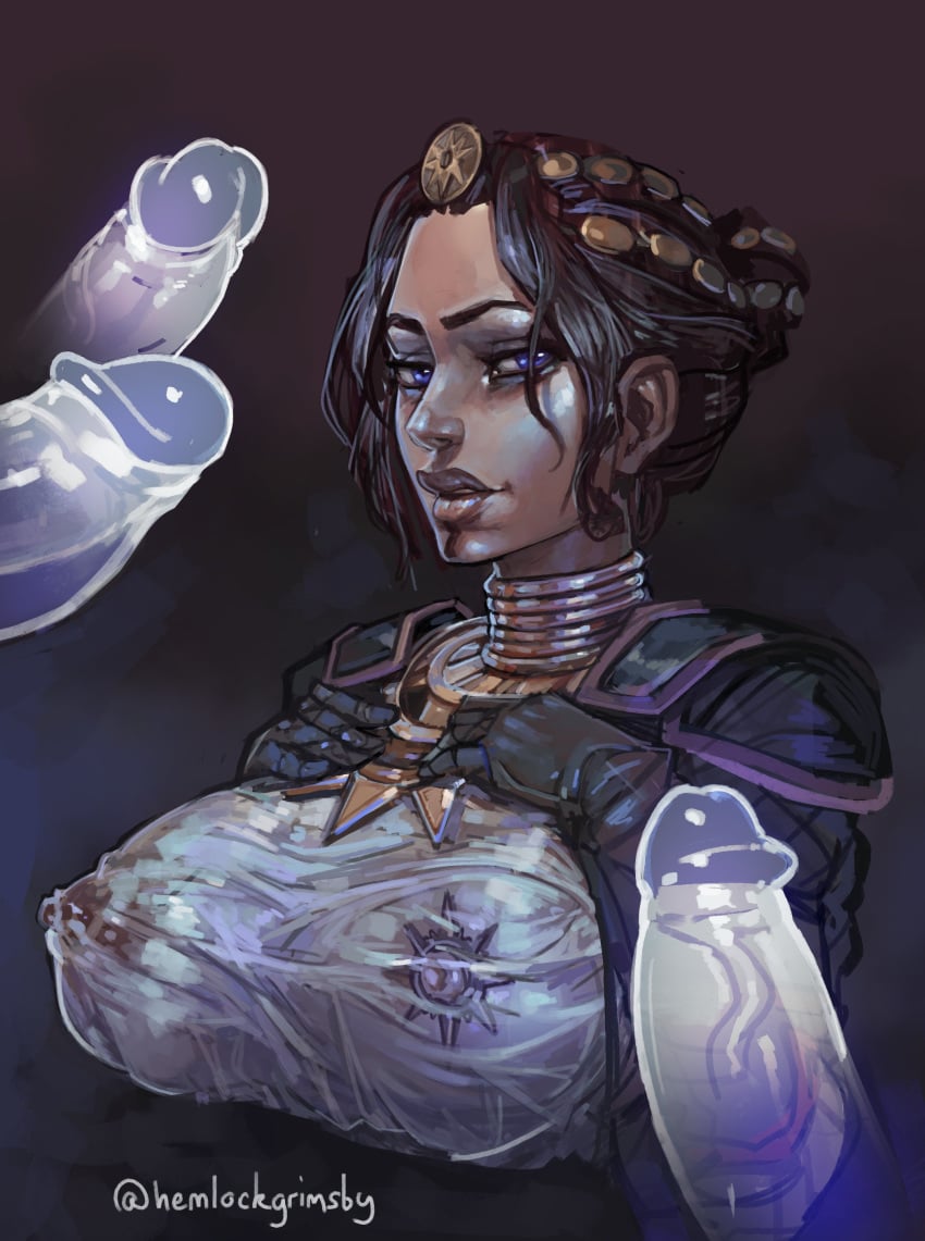 1girls 3boys areolae armor big_breasts big_penis black_hair blue_eyes breasts brown_hair erect_nipples erection female ghost gloves hair_ornament half-closed_eyes hemlockgrimsby jewelry large_breasts magic_the_gathering male male_pov multiple_penises neck_rings nipples penis pov see-through short_hair sketch smile straight text teysa_karlov veins veiny_penis watermark