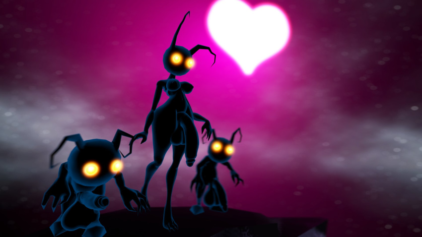 3d balls breasts glowing glowing_eyes heartless hi_res humanoid intersex kingdom_hearts male penis square_enix ticktockdeadman video_games yellow_eyes