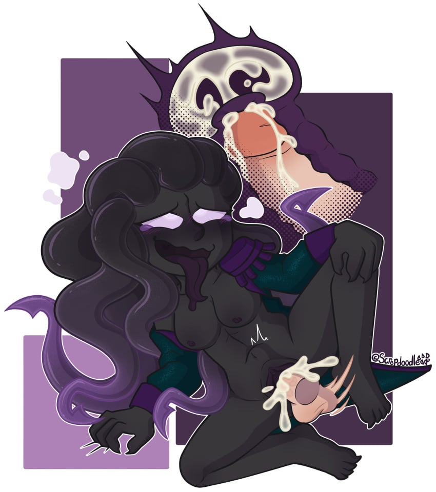 ahe_gao ahegao_face alternate_version_available blush_lines breasts_out breath_cloud clawed_feet clawed_fingers coat_only commission cum cum_in_pussy cum_inside drooling internal_cumshot internal_view legs_apart motion_lines nightfall_(skylanders) open_clothes penetration penis_in_pussy screpdoodle self_upload signature skylanders skylanders:_superchargers stomach_bulge tearing_up tentacle_hair tongue tongue_out vaginal_penetration