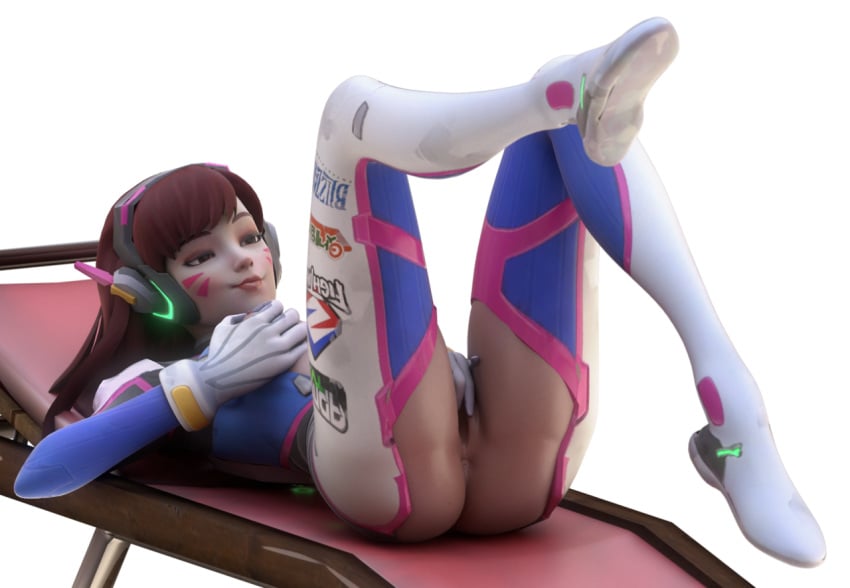 1girls 3d brown_eyes brown_hair d.va female female_only masturbation overwatch pussy solo transparent_background vagina vyxor