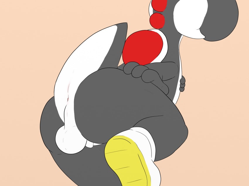 1boy 2019 4_toes anthro anthrofied anus ass balls big_ass big_butt big_nose black_scales black_yoshi bubble_ass bubble_butt butt clothing dat_ass dinosaur footwear foreskin from_behind_(disambiguation) furaffinity genitals huge_ass huge_butt humanoid_genitalia humanoid_hands humanoid_penis male male_only mario_(series) mostly_nude multicolored_scales nintendo nude penis presenting presenting_hindquarters reptile scales scalie shoes simple_background smile solo spreading tail testicles thick_thighs two_tone_scales two_tone_tail uncut video_games vigmarr white_scales wide_hips yoshi