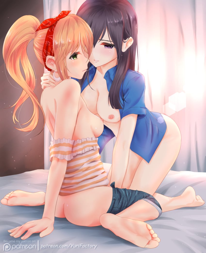 2girls aihara_mei aihara_yuzu barefoot bilibala citrus_(saburouta) clothing female female_only fingering foot_fetish multiple_girls step-incest stepsibling stepsister stepsisters tagme yuri