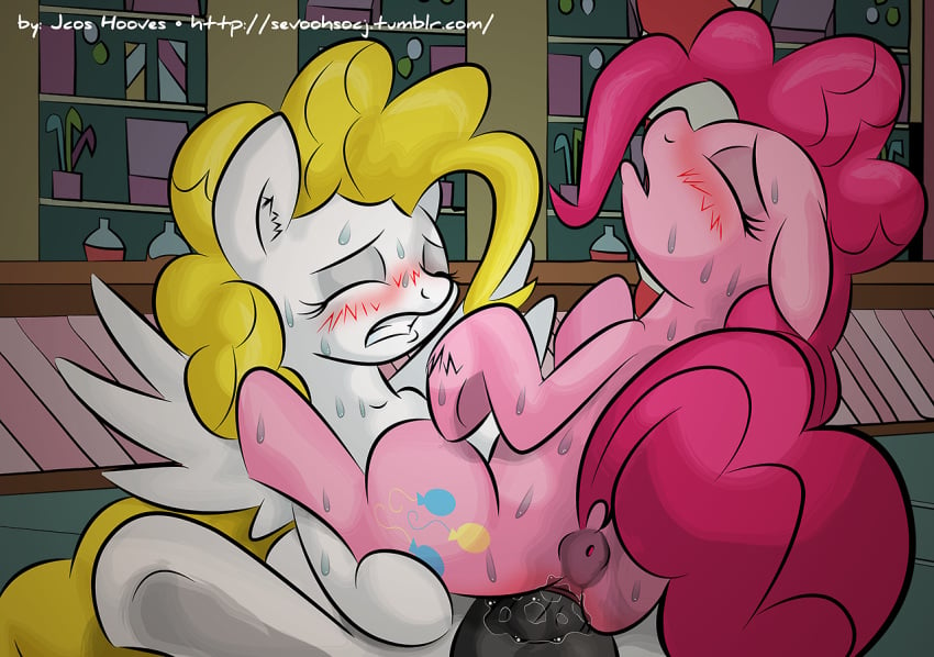 2014 anus blonde_hair blush closed_eyes cutie_mark duo equine female feral friendship_is_magic fur furry futa_on_female futanari hair horse inside intersex jcoshooves my_little_pony pegasus penetration penis pink_fur pink_hair pinkie_pie_(mlp) pony pussy pussy_juice sex sitting surprise_(mlp) sweat vaginal_penetration white_fur wings