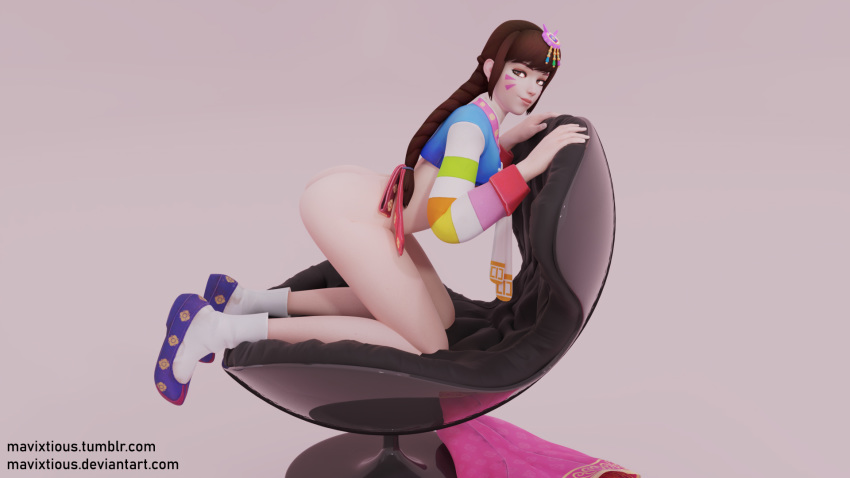 1girls 3d alternate_costume ass blizzard_entertainment brown_eyes brown_hair d.va female female_only legs lunar_new_year lunar_new_year_series mavixtious overwatch palanquin_d.va solo year_of_the_rooster