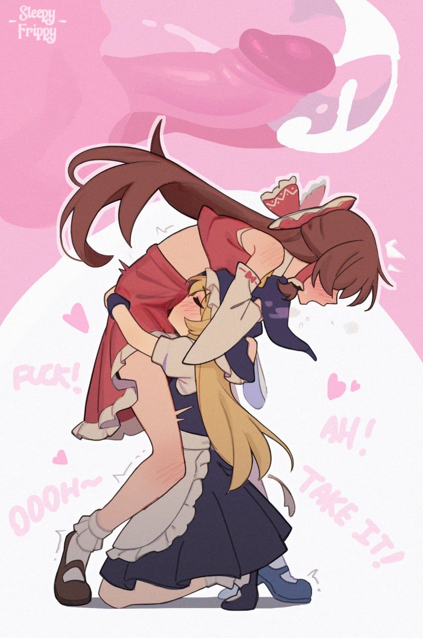 1futa 1girls 2025 blonde_hair blowjob brown_hair climax clothed clothing cum cum_in_mouth cum_through_clothes cum_through_clothing cum_through_skirt english_text erection erection_under_clothes female female_orgasm fully_clothed futa_on_female futa_orgasm futanari head_hug hugging_partner human inside_view internal_view intersex light-skinned_female light-skinned_futa light_skin marisa_kirisame orgasm penis penis_under_skirt reimu_hakurei sleepy_frippy standing team_shanghai_alice touhou x-ray