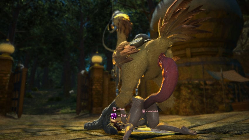 animal_genitalia avian beastiality begging chocobo cock_sleeve feral_on_female feral_on_human feral_penetrating final_fantasy final_fantasy_xiv gpose(ffxiv) large_penis long_penis original_character outdoor_nudity outdoor_sex precum_pool public_use sirejay spread_pussy viera zoophilia