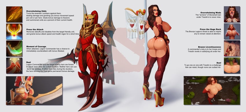 1girls after_sex amazon angry armor ass big_lips bimbo bimbofication blue_eyes brown_hair cum cum_on_face dat_ass defeated dota_2 dual_wield fellatio female full_body green_penis green_skin high_heels highres hourglass_figure huge_breasts legion_commander legs_held_open long_hair missionary_position model_sheet multiple_boys nose_piercing on_knees oral orc scimitar sequence sex solo_focus straight stretched_pussy stripper stripper_pole sword text_focus thighhighs tight_fit tortuga vaginal_penetration very_high_heels warrior weapon