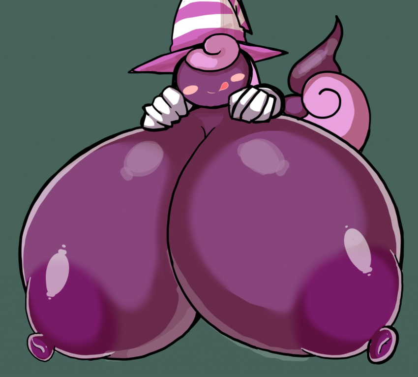 big_breasts excessive_size hands_on_own_chest mario_(series) nintendo paper_mario paper_mario:_the_thousand-year_door petronoise purple_hair purple_skin tongue_out vivian_(paper_mario)