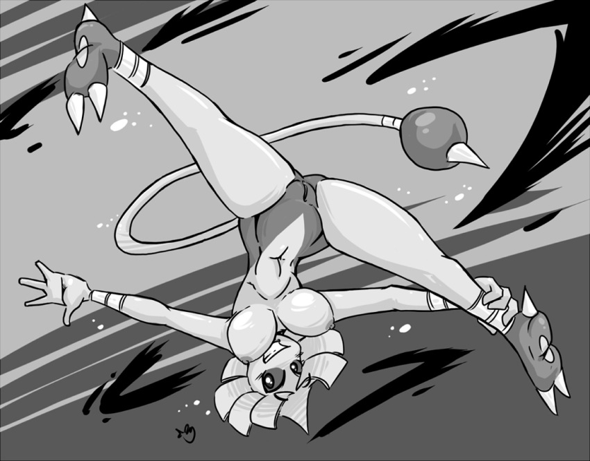 abs black_and_white breasts duckdraw female female_focus female_only fur furry furry_only hitmontop monochrome navel nintendo nipples pokémon_(species) pokemon pussy rule_63 sketch solo