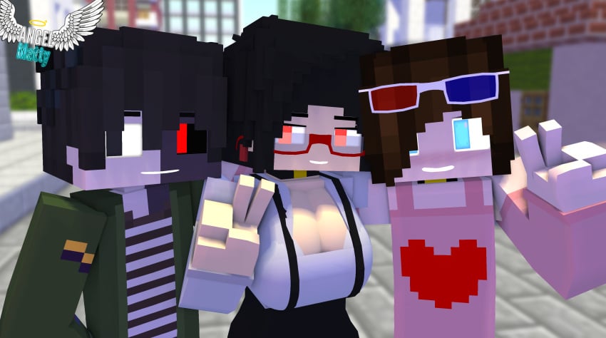 2boys 3d angel-matty ashley_succubi female femboy friends minecraft scott_moon sheet_matty tagme