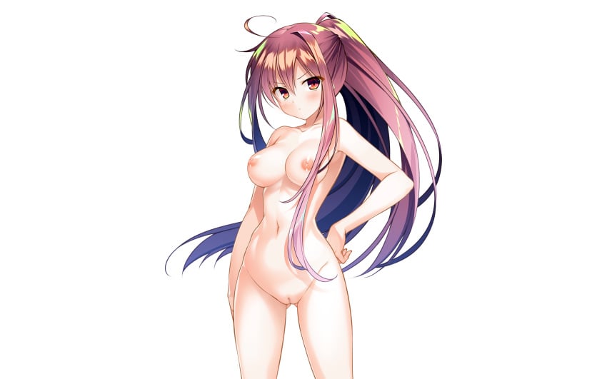 breasts cropped long_hair nipples photoshop ponytail pussy shouna_mitsuishi uncensored white