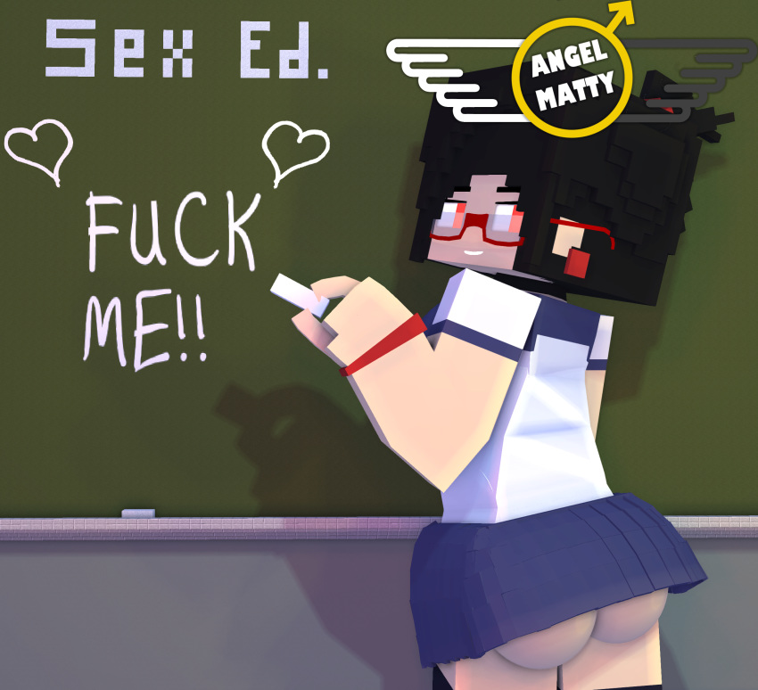 3d angel-matty ashley_succubi female minecraft no_panties school school_uniform schoolgirl succubus tagme