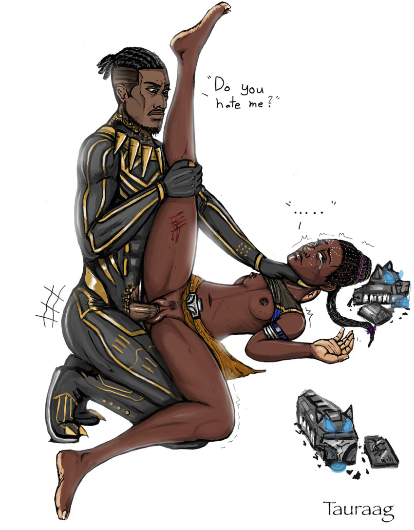 1boy 1girls african african_female areola barefoot beaten big_areola big_nipples black_panther_(series) bleeding blood bottom_lip braided_hair breasts breasts_out brown_skin choking crying dark-skinned_female dark-skinned_male dark_skin defeated defeated_heroine dreadlocks erik_killmonger facial_hair fat_mons female hate_sex human human_only injury leg_grab leg_up looking_at_partner looking_away male marvel marvel_cinematic_universe missionary_position nipples on_back penis_out perky_breasts petite plump_lips pubic_hair puffy_areola pussy pussy_juice rape scratches shuri_(marvel) straight stretched_pussy stretching superheroine supervillain tauraag tears trembling villain_on_hero wakandan white_background