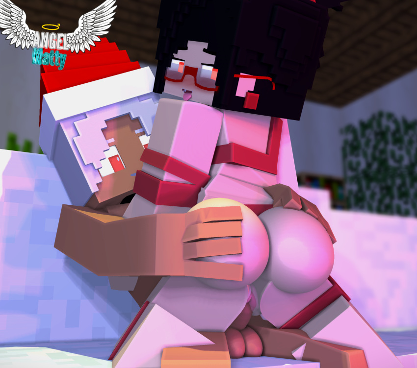 1boy 3d angel-matty ashley_succubi christmas female femboy_on_female gift mark minecraft nude presenting riding sex sheet_mark succubus tagme vaginal_penetration