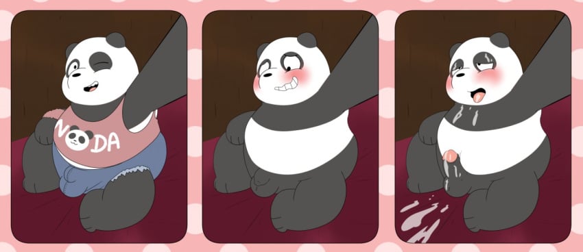 balls blush bulge cartoon_network cum giant_panda humanoid_penis male male_only mammal panda_(wbb) penis ursid we_bare_bears xepher777