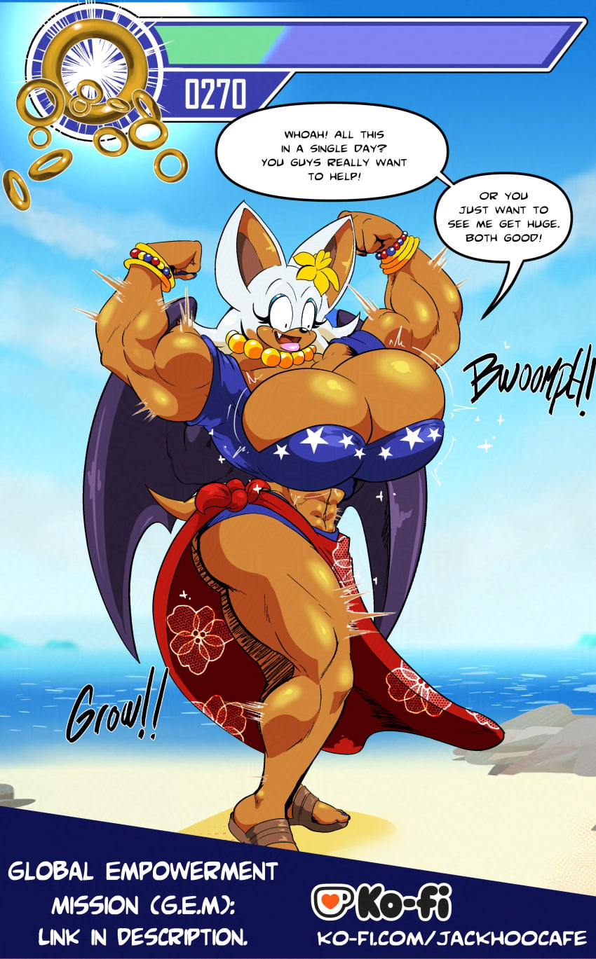 1girls abs bat beach biceps breasts female jack_hoo_(artist) muscles muscular muscular_arms muscular_female muscular_legs muscular_thighs ring_counter rings rouge_the_bat sega sonic_(series) sonic_the_hedgehog_(series) tagme