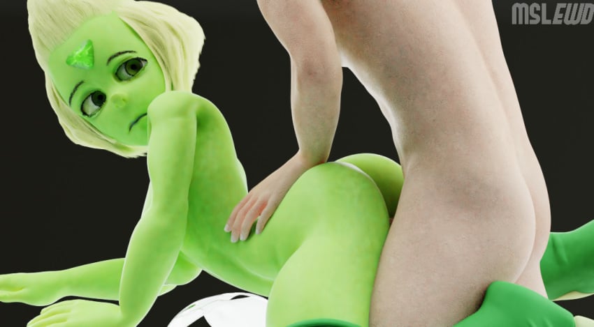 3d ass blender cartoon_network female gem_(species) green green_eyes human human_penetrating male mslewd peridot_(steven_universe) steven_universe unseen_male_face