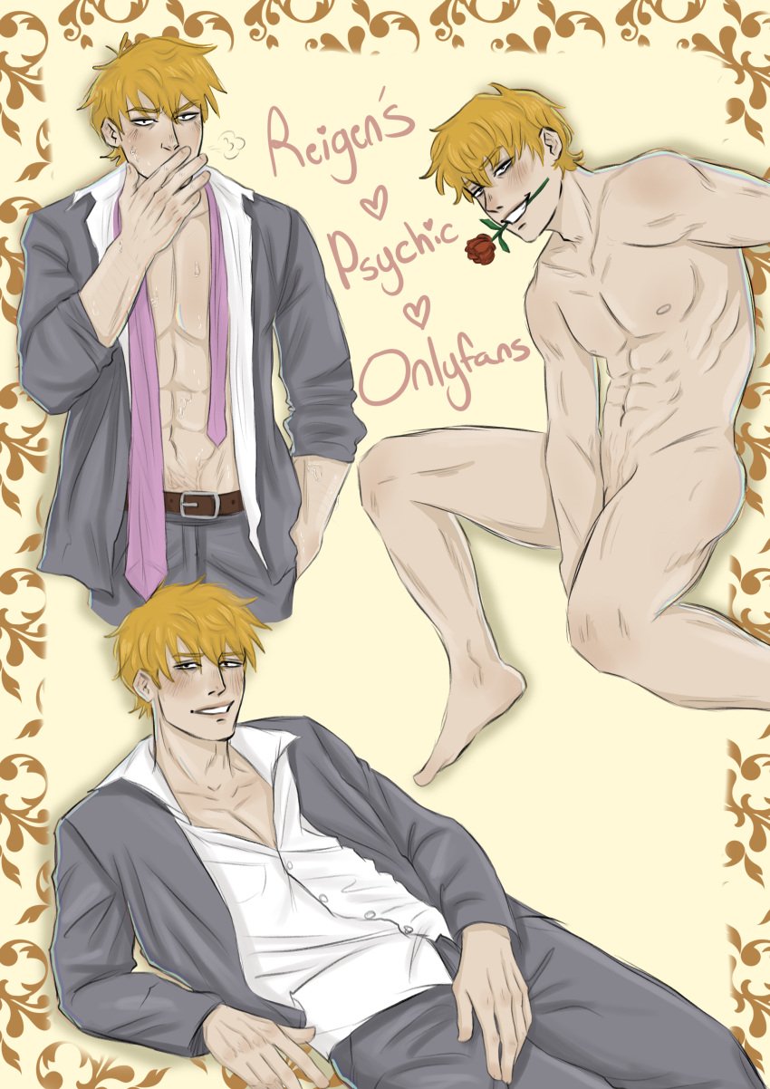 arataka_reigen barely_visible_genitalia barely_visible_penis male_only mob_psycho_100 patreon patreon_only_post reigen_arataka solo_male