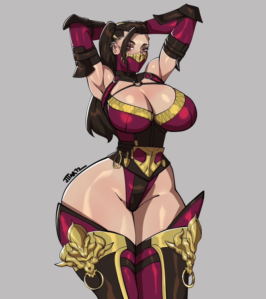 1girls 2024 big_breasts breasts curvaceous curvy curvy_body curvy_figure female female_only gloves jtt_artz legwear leotard long_hair long_hair_female masked masked_female mileena mohleena mortal_kombat mortal_kombat_1_(2023) netherrealm_studios ponytail solo solo_female solo_focus tagme thick_thighs thighhighs thighs