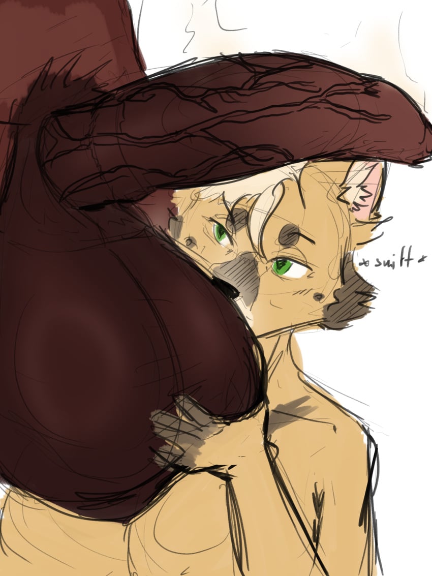 anthro ball_grab ball_sniffing balls big_balls big_penis canid canine duo female fox genitals hi_res huge_balls huge_cock hyper hyper_balls hyper_genitalia hyper_penis lucien_(mrf0zzy) male male/female mammal mrf0zzy musk musky_balls penis sniffing vein