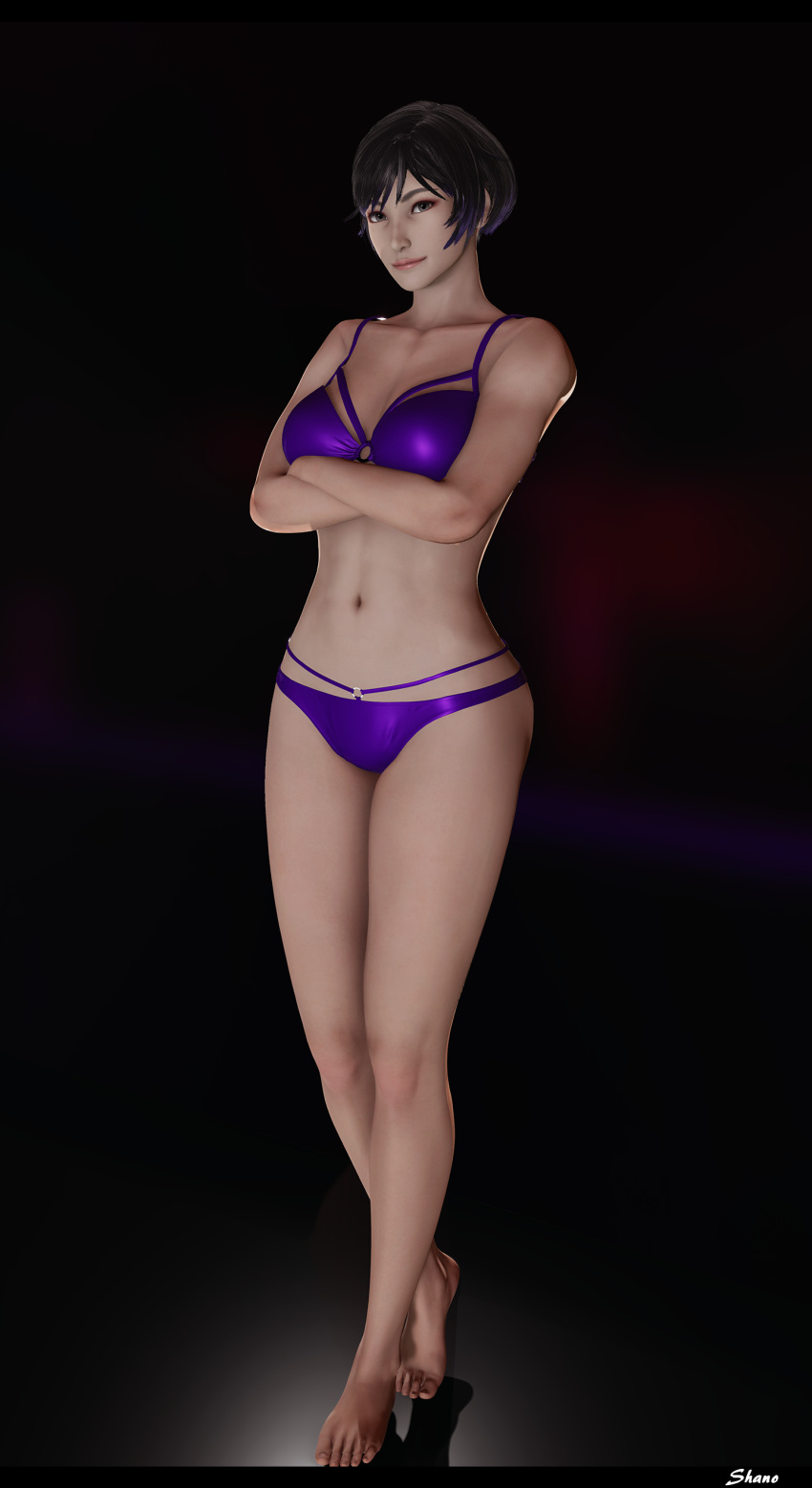 3d bikini cleavage female female_only reina_mishima shanodeshano tekken tekken_8 thick_thighs