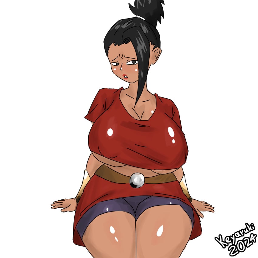 1female 1girls 2d 2d_(artwork) ass big_ass big_breasts big_hips big_thighs black_hair boobs_bigger_than_head breasts dragon_ball dragon_ball_super dragon_ball_z female female female_focus female_only flat_colors gigantic_breasts hips kale keyaruki massive_breasts ponytail shiny_skin signature simple_background simple_coloring sitting skin_tight skirt solo solo_focus standing thick_thighs thighs twitter_link unrealistic_proportions voluptuous voluptuous_female