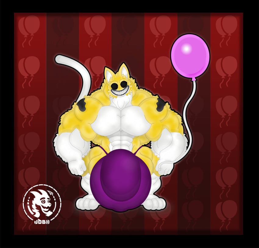 abs anthro balls big_balls bulge clothing creepy_face creepy_smile demonic domestic_cat f.u.n felid feline felis genitals hi_res huge_balls hyper hyper_balls hyper_genitalia jdbo-arts male male/male mammal muscular muscular_male pecs scary smile solo underwear unknown_species