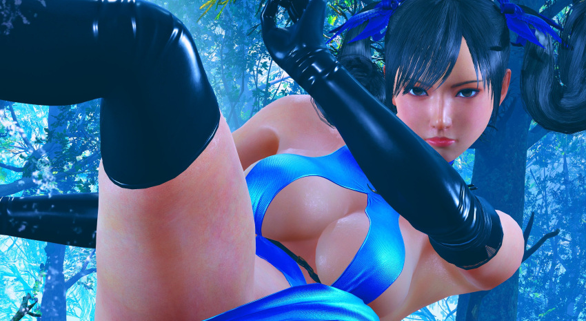 3d boob_window cleavage female female_only ling_xiaoyu mod spread_legs tekken tekken_8 thick_thighs