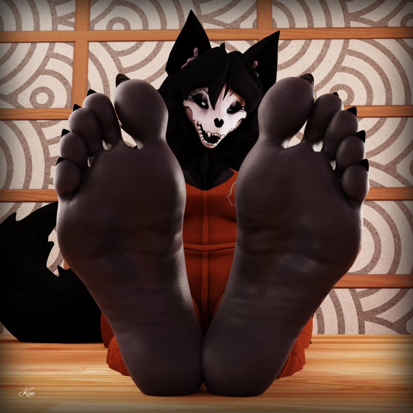 barefoot feet foot_fetish foot_focus furry kenaga mal0 presenting_feet scp-1471 scp_foundation smile soles toes