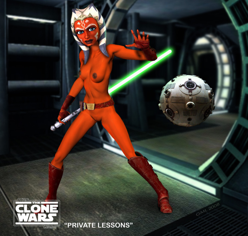 1girls 3d ahsoka_tano alien alien_girl areolae belt blue_eyes boots breasts casual casual_nudity clone_wars clothing dark_areolae dark_lips dark_nipples dragonfiredestroyer droid english_text female female_focus female_only footwear functionally_nude gloves green_lightsaber hallway handwear jedi jedi_padawan lightsaber marksman-h_training_remote mostly_nude naked_belt naked_boots naked_gloves nipples nude nude_female nude_filter orange_skin partially_clothed pose robot small_breasts solo spaceship standing star_wars star_wars:_the_clone_wars sword tactical_nudity text the_clone_wars:_season_one togruta training weapon