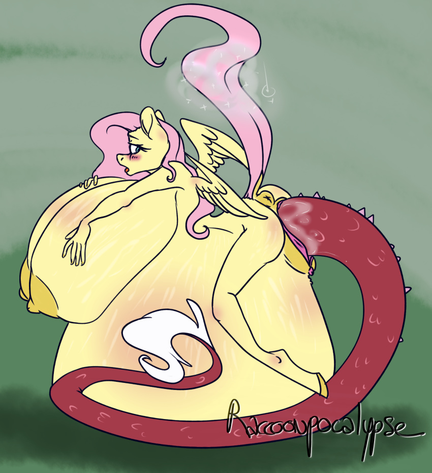 anthro big_breasts breasts discord_(mlp) equine fluttershy_(mlp) friendship_is_magic huge_breasts hyper hyper_breasts mammal my_little_pony pegasus penetration raccoonpocalypse stretch_marks unbirthing vaginal_penetration vaginal_penetration vore wings