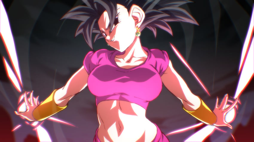 base_form_kefla black_eyes black_hair dragon_ball dragon_ball_super female kefla ponytail rom rom_taku spiky_hair tagme