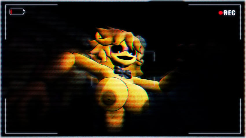 big_breasts camera female female female_only five_nights_at_freddy's fnaf fredina's_nightclub furry_female garry's_mod ghost_girl golden_freddy_(fnaf) golden_fredina_(cally3d) horror looking_at_viewer nude office teasing type_0 vhs_filter