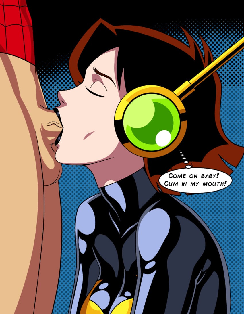 blowjob deepthroat latex_suit marvel marvel_comics oral partial_male short_hair spider-man the_avengers:_earth&#039;s_mightiest_heroes wasp_(earth&#039;s_mightiest_heroes) wasp_(marvel)