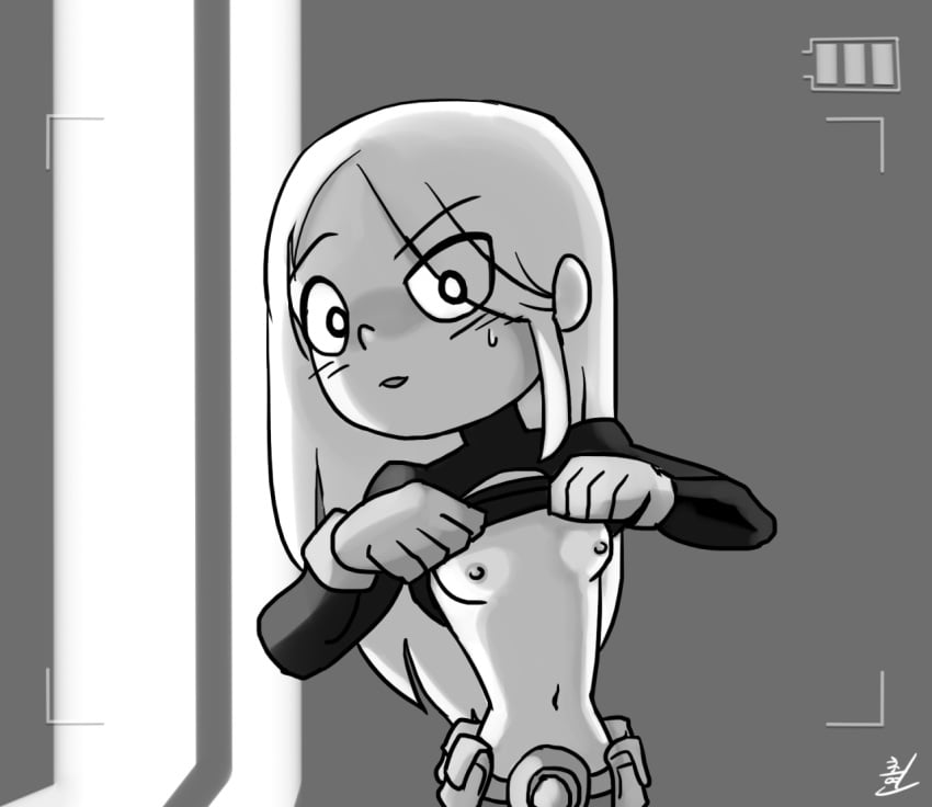 1girls belt blonde_hair boots camera_view clothing dc female female_only footwear gloves handwear human jukdaman monochrome pale_skin pouch solo tagme teen_titans terra_(dc) undeadhipster