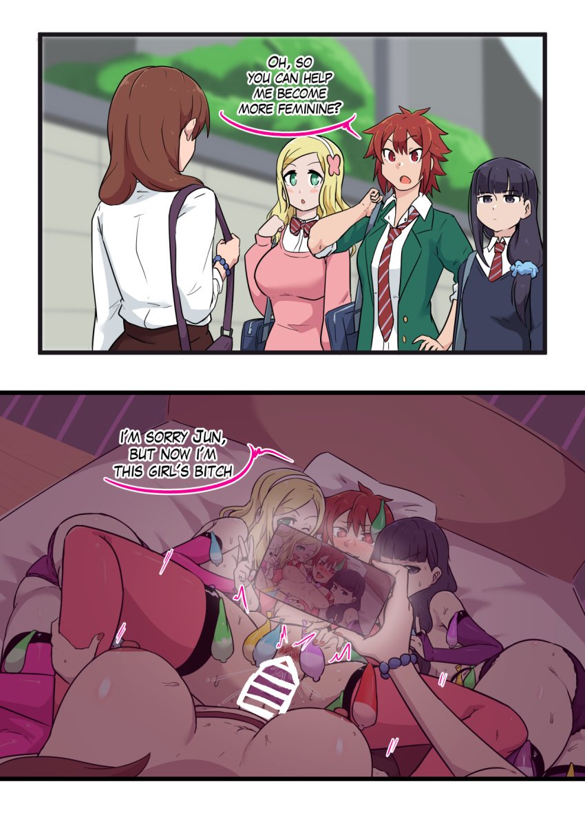 1futa 2koma 3girls aizawa_tomo alternate_version_available areolae big_breasts big_penis black_hair blonde_hair bottomless breasts carol_olston censored cheating clitoris clothed clothing colored colored_nails condom condom_accessories condom_on_penis cucked_by_futa cuckold dialogue english_text erection faceless faceless_character faceless_futa female filled_condom filled_condoms futa_on_female futadom futanari green_eyes hands_on_legs harem heart-shaped_pupils human instant_loss instant_loss_2koma intersex licking_nipples light-skinned_female light-skinned_futa light_skin lingerie long_hair middle_finger misuzu_gundou mostly_nude netorare nipples ntr penis phone pubic_hair pussy red_eyes red_hair safe_sex sex spread_legs string_bra sucking_nipples taking_picture text thighhighs threesome tie tomboy tomo-chan_wa_onna_no_ko ukaya_masaru_mx unseen_futa_face used_condom v vaginal_penetration vaginal_sex