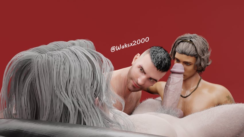 3boys 3d 3d_model age_difference big_penis castlevania collaborative_fellatio crossover david_king dead_by_daylight domination dracula_(castlevania) erection gay gay_male girthy_penis inminent_blowjob looking_at_partner male male/male male_domination on_knees oral penis pubic_hair renato_lyra thick_penis vampire white_hair worship yaoi