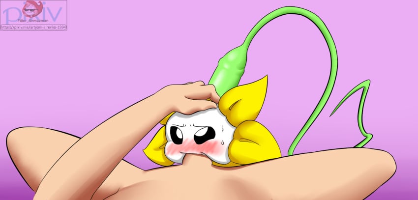 blowjob filler_shmazman first_person_view flower flowey_the_flower forced frisk human male male_pov mammal oral penis plant pov undertale video_games young