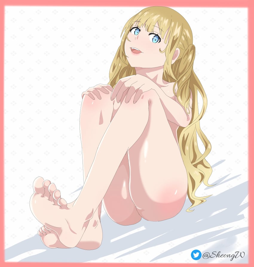 blue_eyes date_a_live:_date_a_bullet doll_master doll_master_(date_a_bullet) feet female girl legs legs_together long_hair naked naked_female sheong_wong smile yellow_hair young