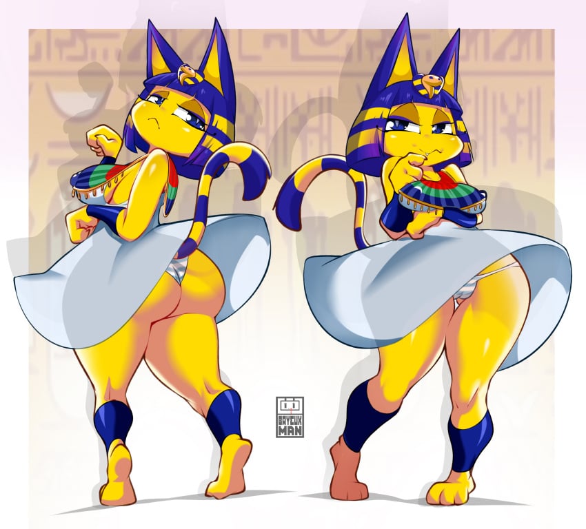 animal_crossing ankha ass big_ass breasts byxmarts cameltoe dress egyptian feline female nintendo nipple_bulge oerba_yun_fang thick_thighs video_games wide_hips