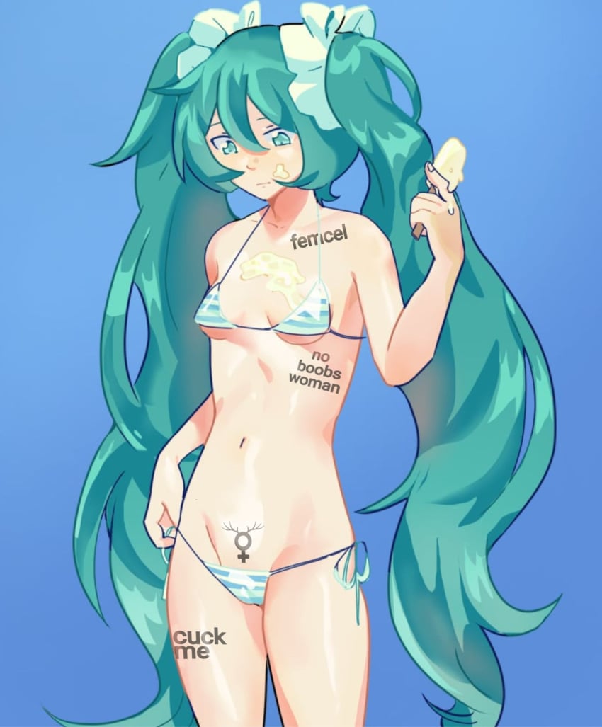 cuck_quean_tattoo cuckquean femcel flat_chest flat_chested hatsune_cuck hatsune_mikurn