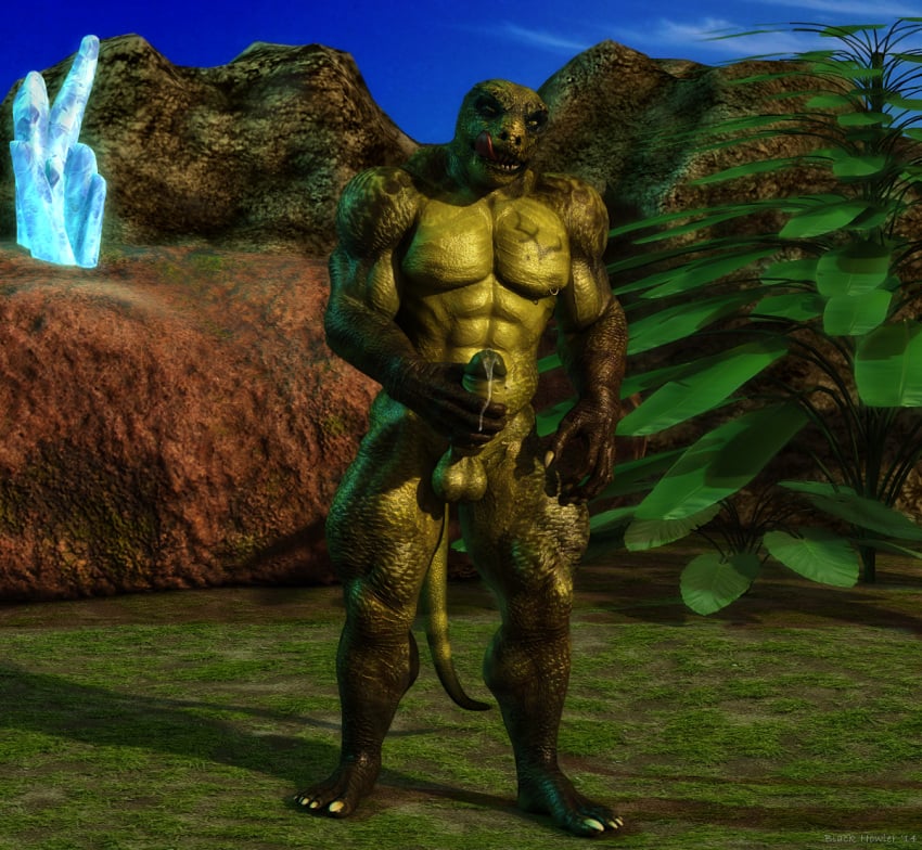 3d_(artwork) 5_fingers 5_toes abs anthro ardex_(blackhowler12) balls big_muscles black_howler bodily_fluids broad_shoulders claws day digital_media_(artwork) ejaculation erection feet finger_claws fingers genital_fluids genitals grass green_body green_eyes green_scales greenery hand_on_penis humanoid_feet humanoid_genitalia humanoid_penis licking licking_lips lizard looking_at_viewer male masturbation muscular muscular_anthro muscular_male narrowed_eyes nipple_piercing nipple_ring nipples nude open_mouth outside pecs penile penile_masturbation penis penis_grab piercing plant plantigrade precum precum_string reptile ring_piercing rock scales scalie sky solo standing tail teeth toe_claws toes tongue tongue_out white_claws