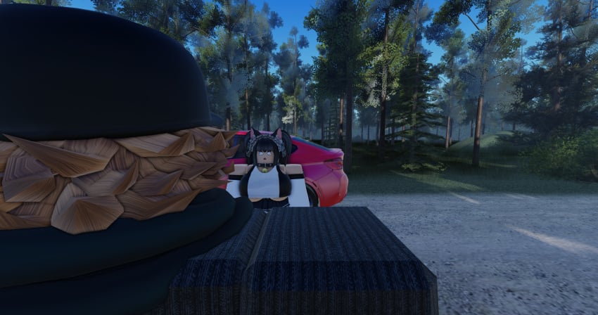 big_breasts car crying_with_eyes_open forest guy neko_(neko_rr34) neko_rr34 roblox roblox_studio robloxian sad