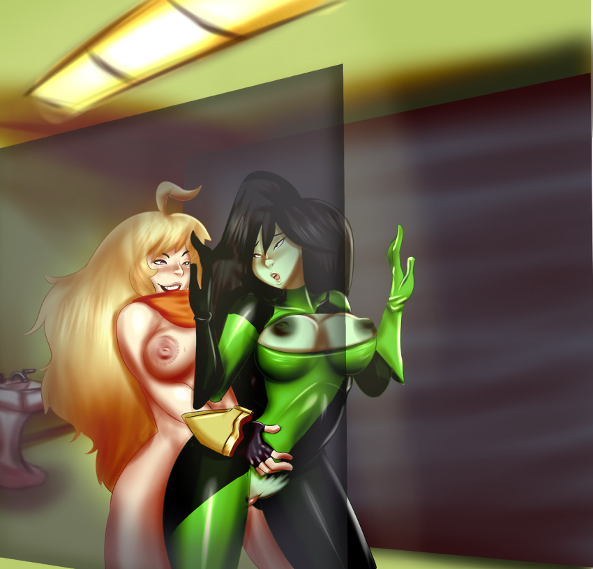 1futa 1girls clothing crossover disney female futa_on_female futanari human intersex kerodash kim_possible nipples rwby sex shego vaginal_penetration yang_xiao_long