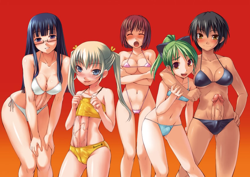 1girls 4futas aihara_ai alternate_breast_size asakura_mao autopaizuri autopaizuri_under_clothes big_breasts big_penis bikini black_hair blue_eyes blush bosshi breasts brown_eyes bulge busty cameltoe cleavage closed_eyes curvy dickgirl embarrassed erect_nipples erection erection_under_clothes fat_mons female futa_on_female futa_sans_balls futabu futanari glasses green_hair grey_hair herm huge_cock intersex itou_aya large_penis long_hair long_penis looking_at_viewer micro_bikini multiple_girls niimura_akane oohashi_sumika paizuri penis ponytail posing purple_eyes purple_hair pussy red_hair short_hair size_difference sling_bikini small_breasts smile tan_skin teenager thick_ass thick_penis thick_thighs twintails uncensored veiny_penis wide_hips