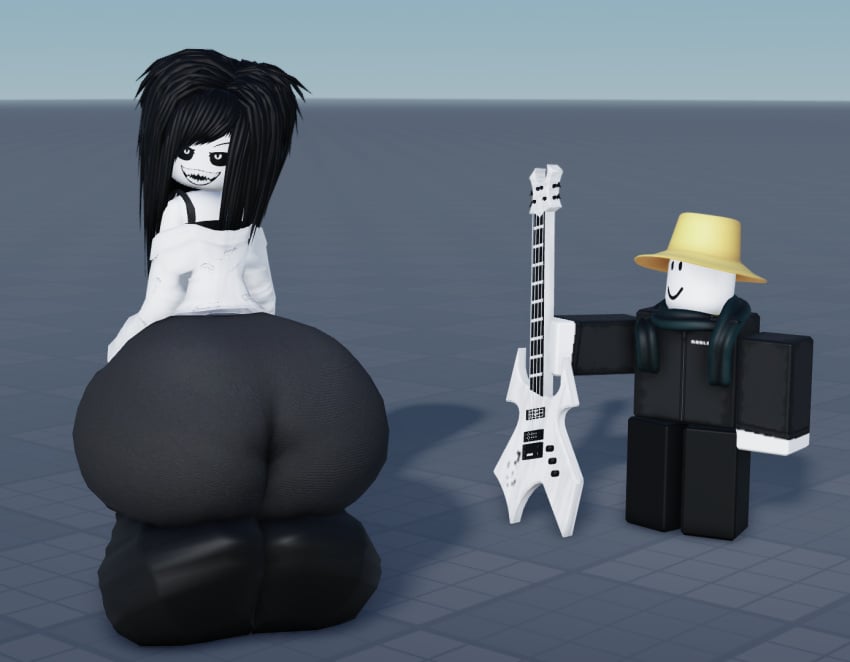 1boy 1girls 3d artist_self-insert ass ass_body baseplate deviantart_link dumptruck_ass giant_ass guitar hot_as_fuck huge_ass looking_at_viewer massive_ass really_fucking_awesome_guitar request roblox roblox_avatar roblox_studio robloxian scary tagme trippinguy white_body