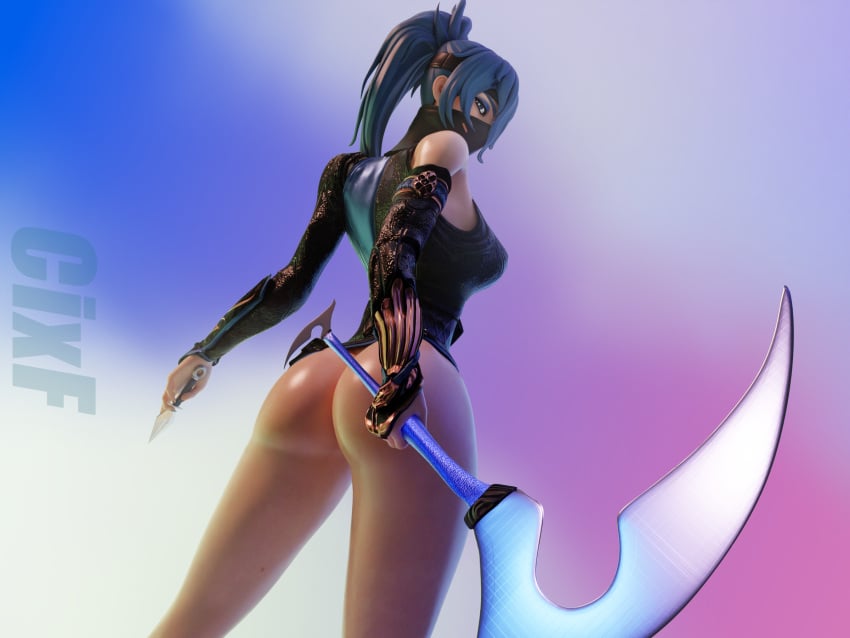 3d big_breasts cixf epic_games fortnite from_behind_position hope_(fortnite) shadow_blade_hope_(fortnite) tagme thick_thighs