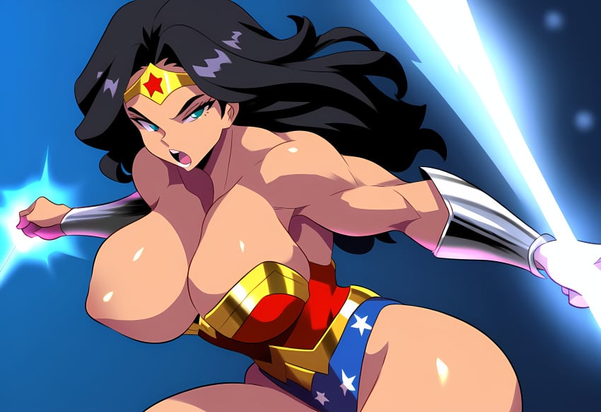 ai_generated amazon amazonian breasts_out dc dc_comics female large_breasts lipstick looking_at_viewer mullon nipples novelai superheroine thick_thighs wonder_woman wonder_woman_(series)