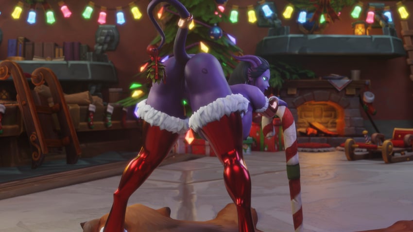 1girls 3d areolae ass ass_up before_sex big_ass big_breasts blizzard_entertainment candy_cane christmas draenei exposed_pussy keshina large_ass mistletoe morilymory oc original_character presenting tail thick_thighs warcraft world_of_warcraft wow