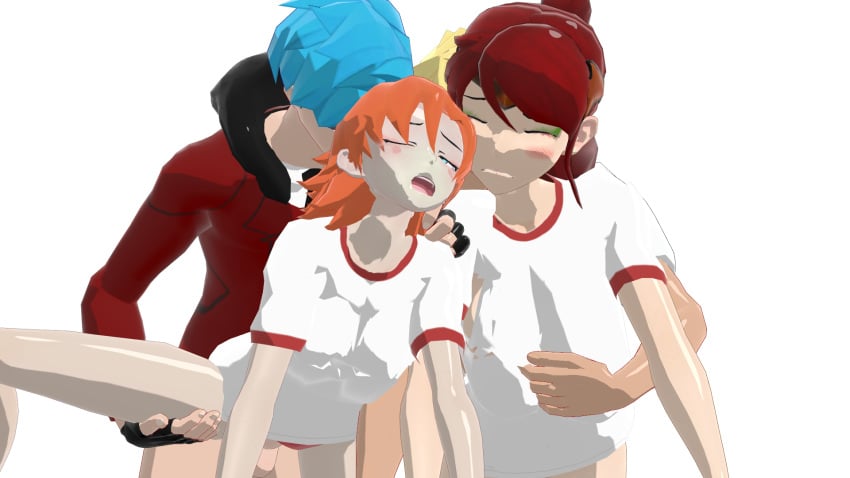 2boys 2girls bloomers blue_eyes blue_hair blush blush buruma closed_eyes clothed clothed_sex doggy_style female foursome from_behind from_behind_position ginger ginger_hair groping groping_breasts groping_from_behind group group_sex gym_clothes gym_shirt gym_uniform hand_on_shoulder holding_thigh implied_sex implied_vaginal lifting_leg male mikumikudance mikumikudance_(medium) mmd neptune_vasilias no_background nora_valkyrie on_all_fours on_knees open_mouth penis penis_partially_visible pyrrha_nikos red_hair rwby sex shirt sun_wukong sun_wukong_(rwby) sweater tagme testicles transparent_background unseen_male_face yellow_eyes